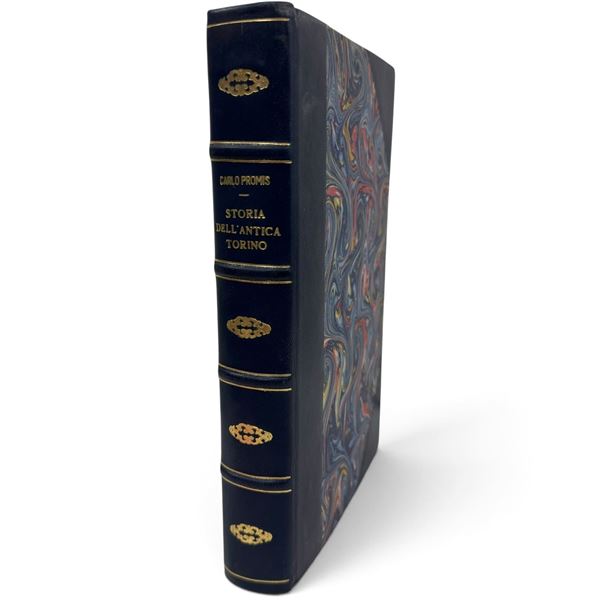 Storia dell'Antica Torino by Carlo Promis 1859 Leather Bound Book w Maps Early ownership inscription