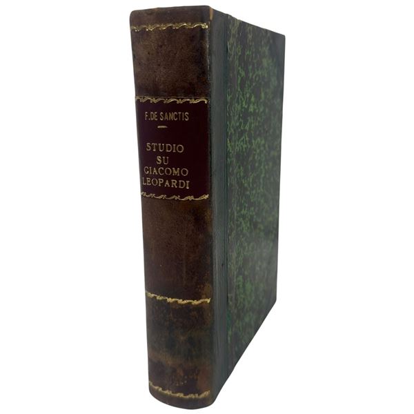Francesco De Sanctis Studio su Giacomo Leopardi 1885 Posthumous Italian Literary Study Antique Book