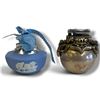 Image 1 : Pair of Vintage Table Lighters - Wedgwood Jasperware & Silver Overlay