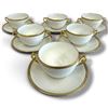 Image 1 : Set of Six B & Co France Porcelain Soup Bowls w Saucers & Gilded Handles