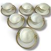 Image 2 : Set of Six B & Co France Porcelain Soup Bowls w Saucers & Gilded Handles