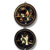Image 1 : Pair Chinese Carved Soapstone Round Wall Plaques on Wood Backings, 14 Inch Diameter, Asian Art Decor