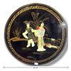 Image 4 : Pair Chinese Carved Soapstone Round Wall Plaques on Wood Backings, 14 Inch Diameter, Asian Art Decor