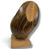 Image 1 : Attributed to Michael Minot Wood Egg Sculpture on Stand, Unsigned, 12 Inches Tall, Canadian Folk Art