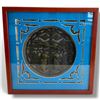 Image 1 : Chinese Door Lock with Fish Handles, Framed in Shadow Box, 16 x 16 Inches, Asian Decorative Hardware