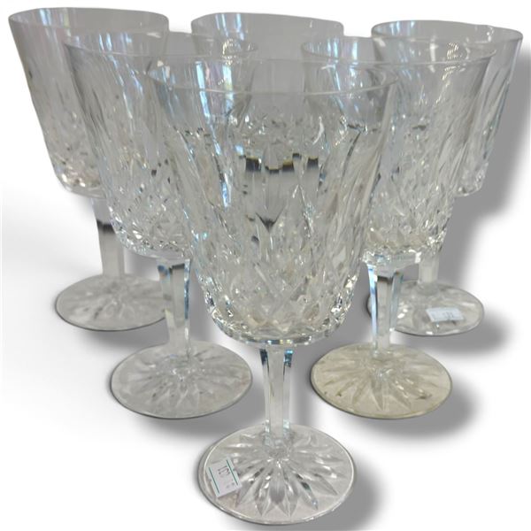 Set of 6 Cut Crystal Wine Glasses