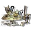 Image 1 : European Silver-Plated Tea & Coffee Service, Tray & Tableware, Mixed Makers, Vintage Collection