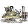 Image 2 : European Silver-Plated Tea & Coffee Service, Tray & Tableware, Mixed Makers, Vintage Collection