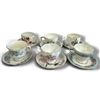 Image 1 : 6 English Bone China Teacup & Saucer Sets, Duchess, Queen Anne & Delphine, Floral Gold Trim Vintage.