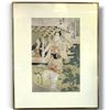 Image 1 : Utagawa Toyokuni I Japanese Ukiyo-e Woodblock Print, Musician, c.1820, Framed 16.5 x 20.5 Inches Edo