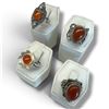 Image 2 : 4 New Rings * all stamped .925 * (Carnelian, Red Agate and some Amethyst Crystal Accents) Longest ri
