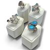 Image 1 : 4 New Rings * all stamped .925 * (Turquoise, Opal Triplet, and Variety of Faceted Crystals) Longest