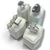 Image 1 : 4 New Rings * all stamped .925 * (Peruvian Blue Opal, Larimar, Blue Topaz Crystal & Moonstone) Longe