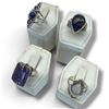 Image 2 : 4 New Rings * all stamped .925 * (Moonstone, Lapis, Purple Botswana Agate, & Amethyst) Longest ring