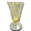 Image 4 : 24 Etched Glass Goblets & Tumblers, Floral Scroll Design, 8 Yellow Vaseline Depression Glass Pieces.
