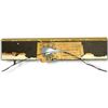 Image 3 : Framed Moonlit Harbor Landscape Painting (18.5 x 8.5 in.) & Inlaid Wood Mantel Clock