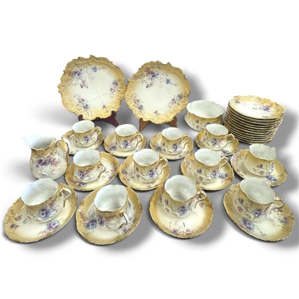 Limoges M. Redon Porcelain Tea Set for Chas. Jenner & Co. Edinburgh 28 Pieces