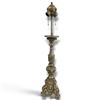 Image 1 : Ornate Carved Floor Lamp w Metallic Finish 26" Tall