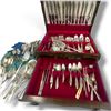 Image 2 : 1847 Rogers Bros Silverware Set in Wooden Case And Mixed Silverware