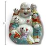 Image 2 : Porcelain Laughing Buddha Figurine w Five Children 9" Tall