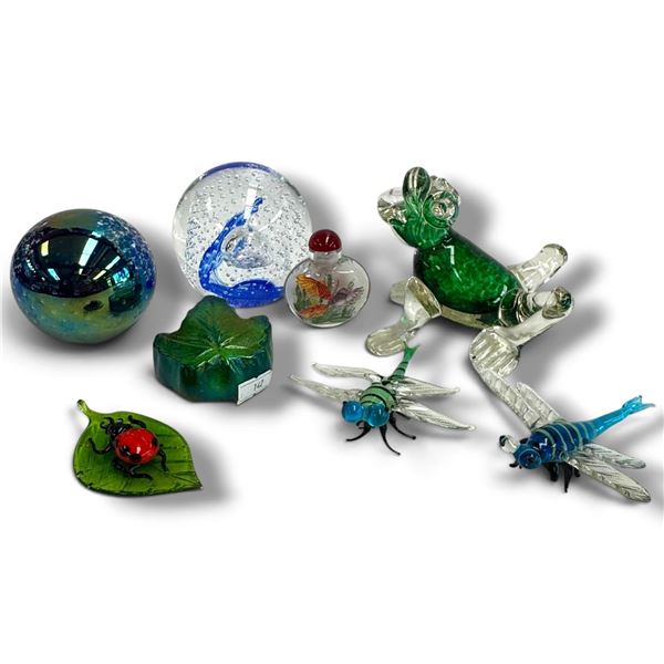 Collection of Glass Animal Figurines & Paperweights by Caithness & Others