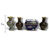 Image 2 : Cloisonné Enamel Vases & Lidded Box Set Tallest is 4.25"