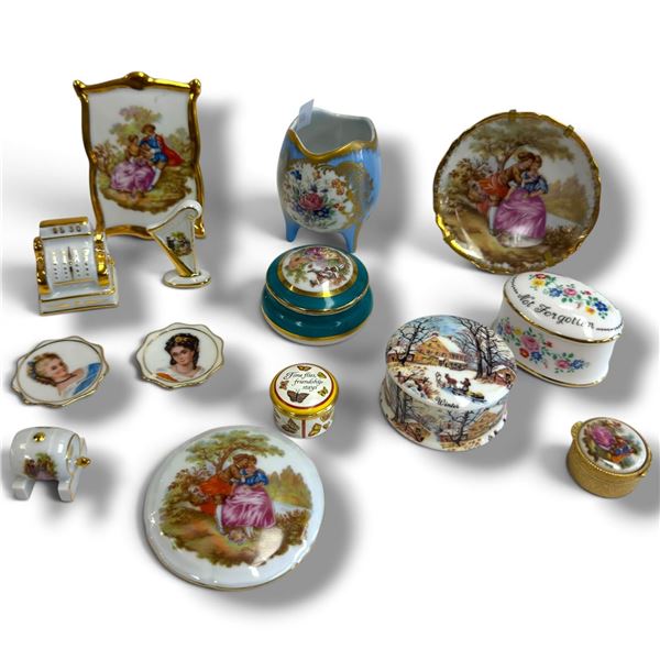 Porcelain Figurine & Trinket Box Collection, Limoges & Staffordshire