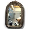 Image 1 : Ornate Wall Mirror w Floral Decorated Frame 13.5x20"