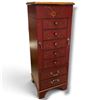 Image 1 : Painted Wood Jewelry Armoire with Mirror, 7 Drawers & Side Doors, Chinese-Style Bird Motifs, 38 In.