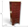Image 2 : Painted Wood Jewelry Armoire with Mirror, 7 Drawers & Side Doors, Chinese-Style Bird Motifs, 38 In.