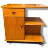 Image 1 : Mid-Century Modern Modular Wooden Cabinet, Shelves, Drawer & Castors, 23.75 x 14.75 x 23.5 Inches H.