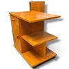 Image 3 : Mid-Century Modern Modular Wooden Cabinet, Shelves, Drawer & Castors, 23.75 x 14.75 x 23.5 Inches H.