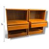 Image 2 : Pair of Mid-Century Modern Wooden Bedside Tables w Shelving  20x17x29"