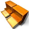 Image 4 : Pair of Mid-Century Modern Wooden Bedside Tables w Shelving  20x17x29"