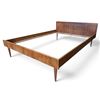 Image 2 : Mid, Century Modern Wooden Bed Frame Full/Double Sized Bed 55" width Mattress Made in Denmark