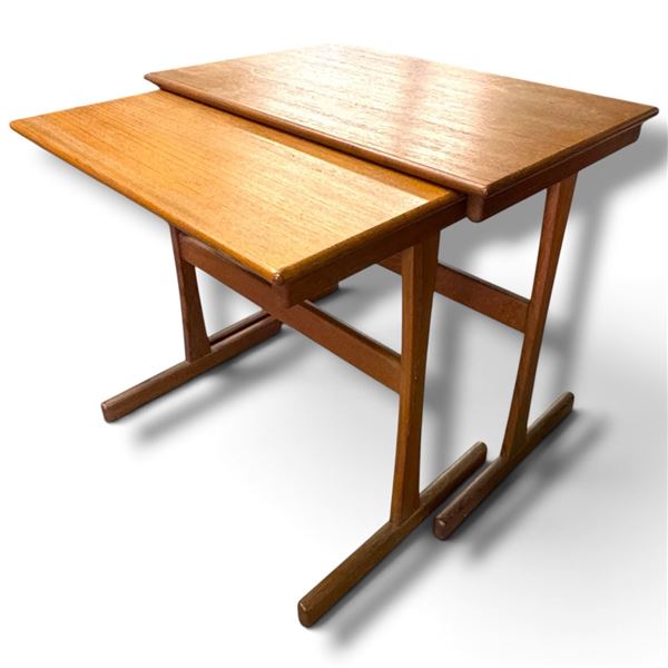 Mid-Century Modern Teak Nesting Tables 22x14x17.5"