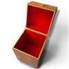 Image 2 : Mid Century Design Wooden Box w Brass Knob & Red Interior Lining 13x13x22"