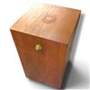 Image 3 : Mid Century Design Wooden Box w Brass Knob & Red Interior Lining 13x13x22"