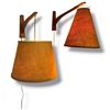 Image 1 : 2 Mid-Century Modern Wall Mounted Lamps w Wooden Arms