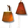 Image 2 : 2 Mid-Century Modern Wall Mounted Lamps w Wooden Arms