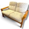 Image 2 : Mid-Century Modern Beige Fabric & Wood Sofa Set