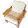 Image 4 : Mid-Century Modern Beige Fabric & Wood Sofa Set