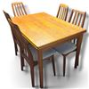 Image 2 : Teak Mid-Century Modern Extension Dining Table & 6 Chairs, Made in Thailand, 2x 19.5 Inch Leaves Set