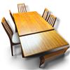 Image 5 : Teak Mid-Century Modern Extension Dining Table & 6 Chairs, Made in Thailand, 2x 19.5 Inch Leaves Set