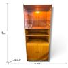 Image 2 : Mid-Century Modern Wooden Display Cabinet w Glass Doors & Brass Hardware 30.5x15.5x73.5"