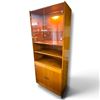 Image 3 : Mid-Century Modern Wooden Display Cabinet w Glass Doors & Brass Hardware 30.5x15.5x73.5"