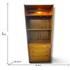 Image 2 : Mid-Century Modern Lighted Wooden Bookcase With Drawers (30.5" X 15.5" X 73.5")