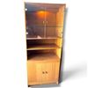 Image 1 : Mid-Century Modern Wooden Display Cabinet w Glass Doors & Brass Hardware 30.5x15.5x73.5"