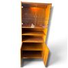 Image 3 : Mid-Century Modern Wooden Display Cabinet w Glass Doors & Brass Hardware 30.5x15.5x73.5"