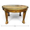 Image 2 : Round Neoclassical Style Table w Painted Top & Lion Paw Feet 52" Diameter